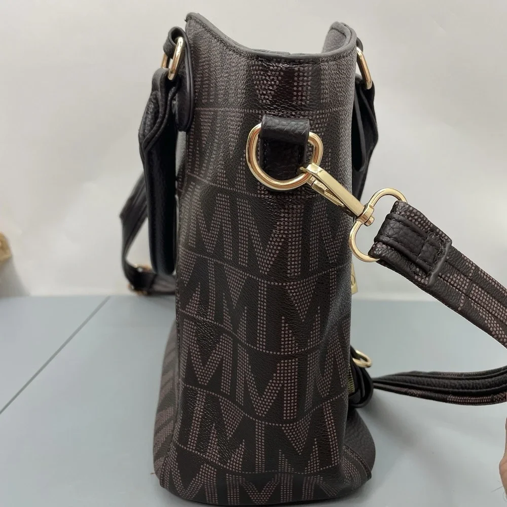 MKF Collection by Mia K Signature Fula Tote Bag Satchel Crossbody Brown